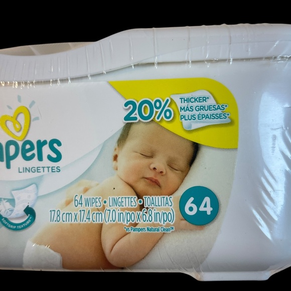 Pampers Baby 64 Wipes Pop Up Container Refillable Sensitive New SEALED Box READ - Picture 6 of 11